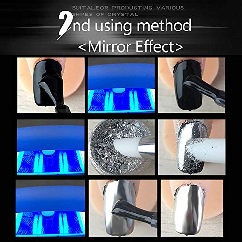 Gold Silver Nail Glitter Aluminum Foil Sequin For Nail Gorgeous Glitter Summer Design Irregular Flake Mirror Powder Manicure Accessories 2 Bottles #TOP5