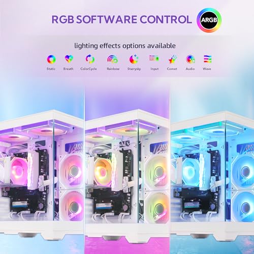 Image of Gaming PC Desktop, AMD Ryzen 5 5600GT (6C /12T), Radeon Vega 7 Integrated Graphics, 16GB DDR4 RAM, 1TB PCIe + 1TB SATA SSD, ARGB Fan, Windows 11 Prebuilt Tower Computer for Gaming Home Office Business