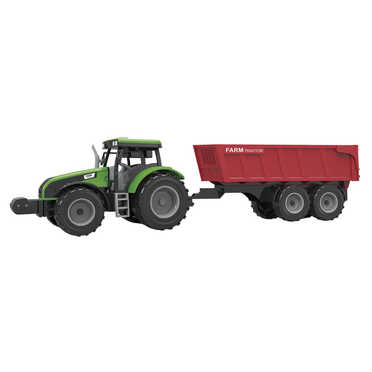 TACHAN - Green Tractor with Removable Trailer - 1:32 Scale - Lights and Sound (CPA Toy Group 702T01053)