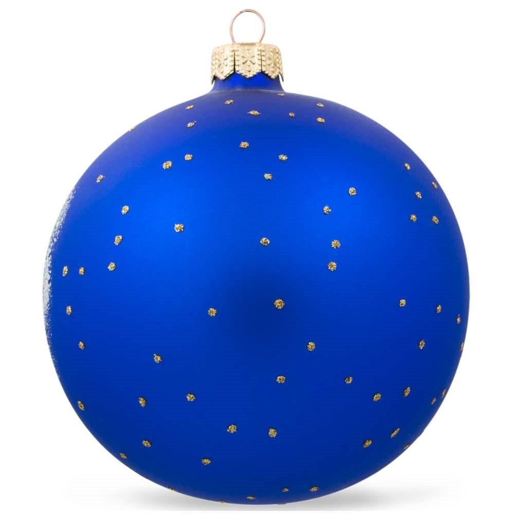 Encantadoras Flores: Princesa Adornada con una Corona Floral en una Lujosa Bola de Vidrio Soplado Adorno de Navidad de 4 Pulgadas