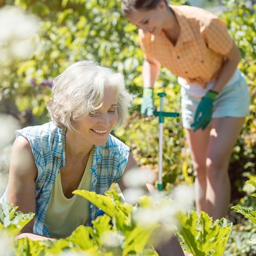 Foto von Relaxdays Unkrautstecher, Löwenzahnstecher mit Stahlkrallen & Auswerfer, Entfernen von Unkraut ohne Bücken, 100cm, grün
