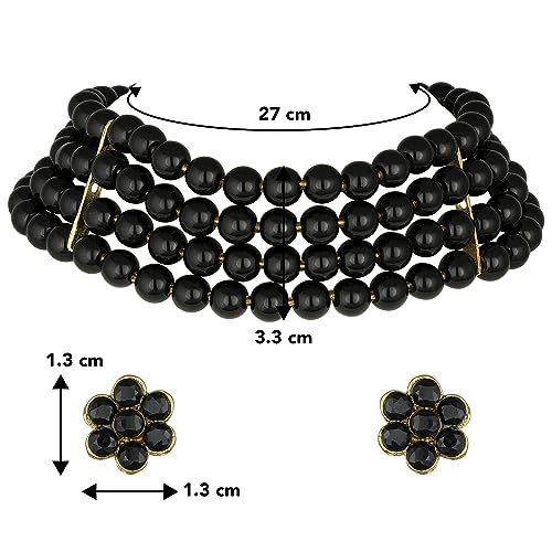 Image of Peora Traditional Maharani Haar Necklace with Earrings Bridal Jewellery Set Gift for Women