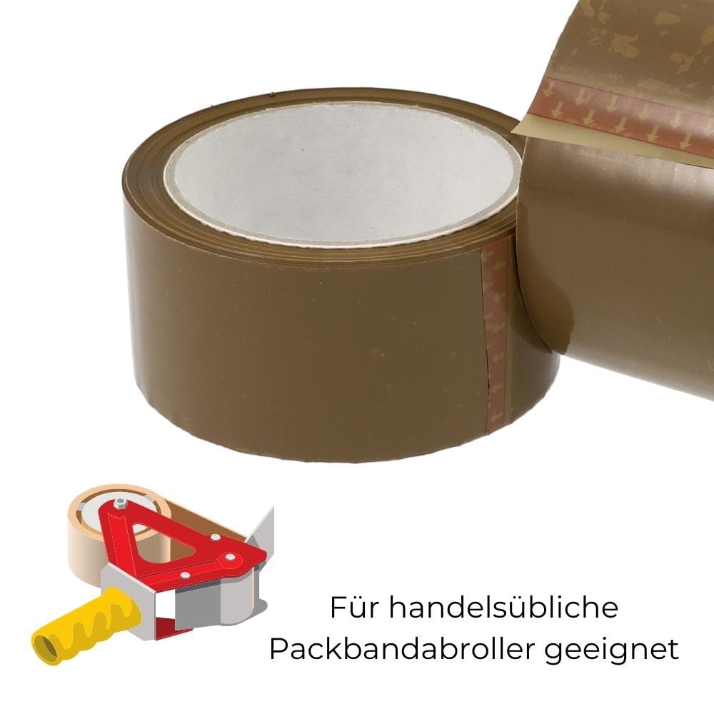 GarPet Klebeband Packband Paketband Paketklebeband Verpackungsklebeband Transparent Braun 6-36 Rollen 66 M Naturkautschuk (36, Braun)