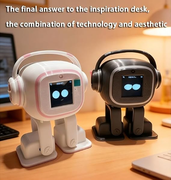 Humanoid AI Robot Desktop Companion with 10 Languages, 19 Actions, Custom Knowledge Base, Voice Cloning & Personality, Long Distance Robot for Adults (White)