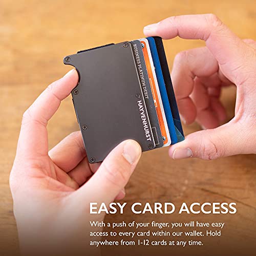 Hayvenhurst Slim Wallet For Men - Front Pocket RFID Blocking Minimalist Wallet For Men - Metal Wallet With Money Clip… - Image 4