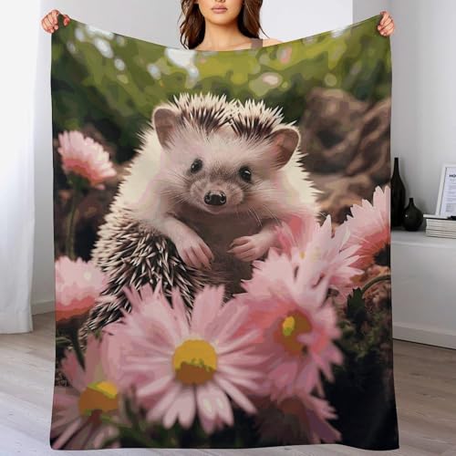 Couverture flanelle hérisson douce pour un cocon de bien-être