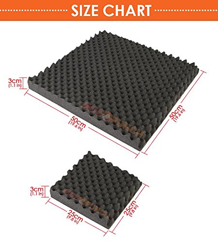 20 Paquetes de Paneles Acústicos de Espuma Convolucionada Gris tipo huevo para insonorización de estudiosDiseño DIY Aislante Acústico 9.8" x 9.8" x 1.2" AP1052 miniatura 2