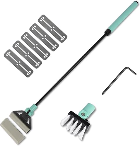 Miniatura 8 de Upettools - Herramienta de limpieza para acuario 6 en 1 kit de limpieza para algas de peceras rascador de algas mango largo ajustable juego de