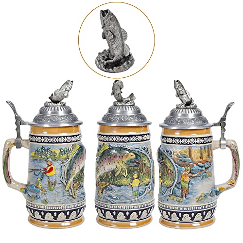 0.85L Beer Stein With Matel Pewter Lid Stanley Steel Germany Beer Mug Oktoberfest Tankard Eagle Bierkrug Munchen Mug Bayern Mug Oktoberfest Stein #TOP1