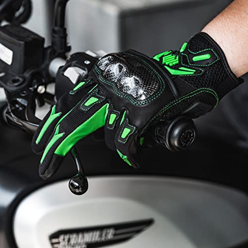 Ilm Motorcycle Motocross Cycling Off-Road Dirt Bike Gloves For Men Women Touchscreen Hard Knuckle Atv Mtb Guantes (Green, Xl) #TOP6