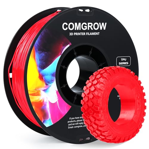 Image of Comgrow TPU Filament 1.75, 3D Printing Filament, Flexible 3D Printer Filament, 95A Soft 3D Printing Filament fit Most 3D Printers Dimensional Accuracy + /- 0.02mm Filament TPU Red 1kg (2.2lbs)