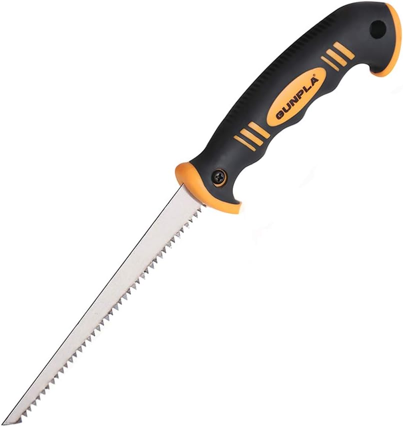 Gunpla 6" Drywall Hand Saw, Sharp Pro Jab Saw with Ergonomic Soft-Grip Handle Perfect For Cutting Plasterboard, Wallboards, Ceiling & Sawing, Trimming, Gardening & Pruning