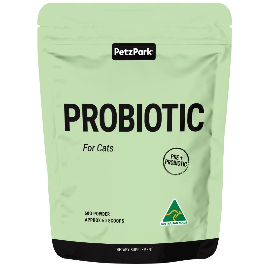 Petz Park Probiotics for Cats Australian Made - Digestive, Hairball Support - Includes Prebiotics, Immune Support for Cats - Cat Probiotic - Cat Food Topper for Dry Cat Food and Wet Cat Food