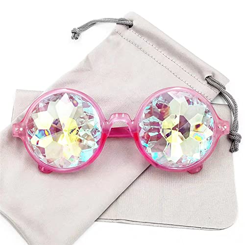 DPLUS Kaleidoscope Rainbow Crystal Goggles - Glasses Set of 3 - For Kids Youth Adult Cosplay Lenses3