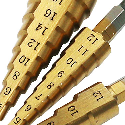 Hss Steel Step Drill Bits 3-12mm 4-12mm 4-20mm Step Cone Cutting Tools Steel Wood Metal Drilling Power Set 1Pcs