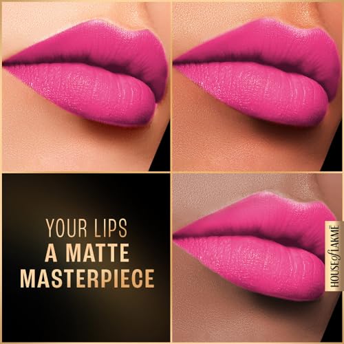 Image of Lakme Forever Matte Liquid Lip Colour, Long-Lasting Liquid Lipstick, Lightweight & Transferproof, Smudgeproof - Pink Prom 5.6ml (Pack of 2)