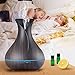 OliveTech Aroma Essential Oil Diffuser, 400ml Ultrasonic Cool Mist Humidifier with Waterless Auto Shut-Off and Cleaning Kit for Home, Yoga, Office, Spa, Bedroom, Baby Room - Wood Grain