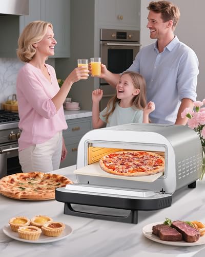 image for AMZCHEF Upgraded indoor Pizza Oven 12 Inch Electric Countertop Pizza O