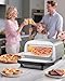 Upgraded indoor Pizza Oven 12 Inch Electric Countertop Pizza Oven with 6 Mode Heats up to 840°F Pizza Maker Pizza Cooker for Home Kitchen, Restaurants, Parties - Stainless Steel