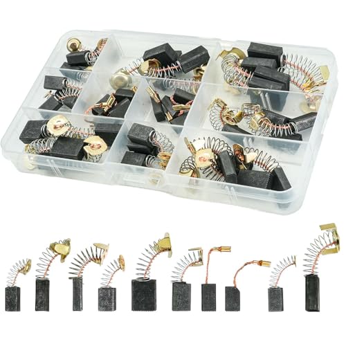 Selyse 40 escovas de carvão de substituição para ferramentas elétricas, escovas de carvão universais para martelo perfurador, rebarbadora, serra circular, carvão de substituição robusto para