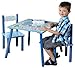 Kesper 17721 1 Kindertisch mit 2 Stühlen, Motiv: Dino, MDF farbig lackiert, FSC,Blau