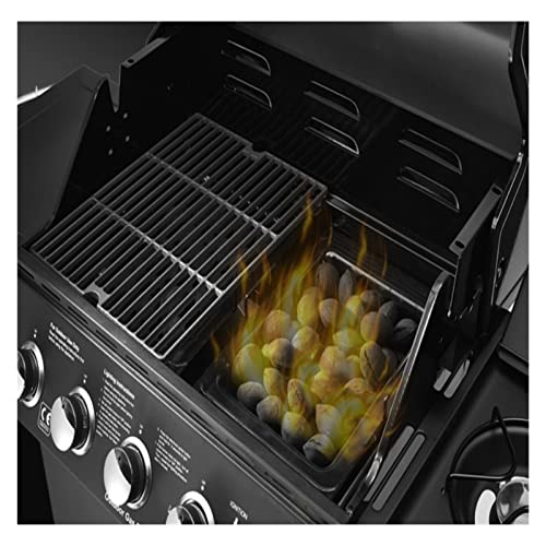 Multifunctionele barbecue Gas- en houtskoolbarbecue, gasfornuis, zwarte gasbarbecue for buiten, vijf branders… - Afbeelding 7
