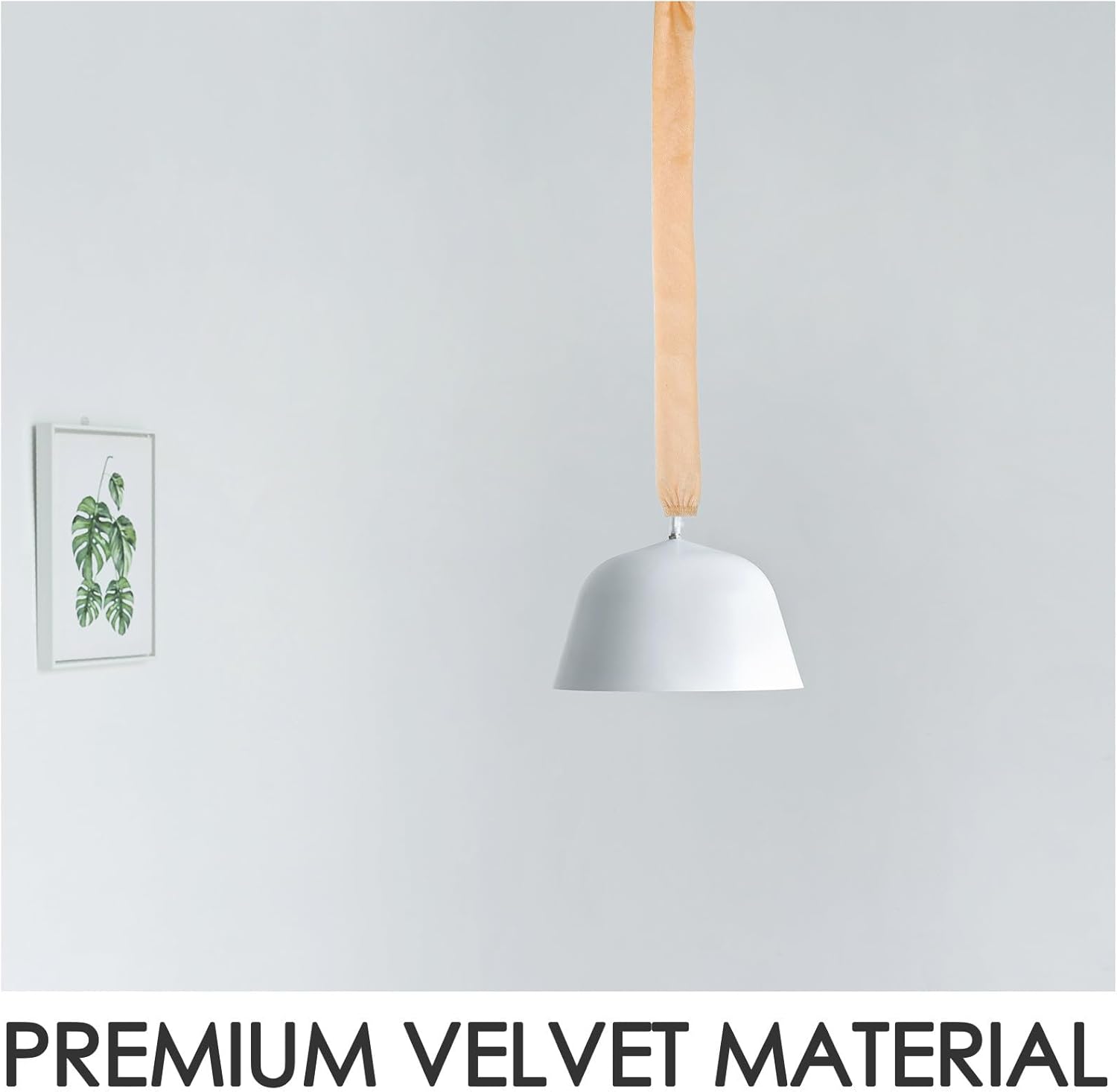 Chandelier Chain Cover with Zipper: 23.2 Inch Lamp Cord Cover Pendant Light Chain Sleeve, Fabric Protector for Indoor Ceiling Fixtures Yellow