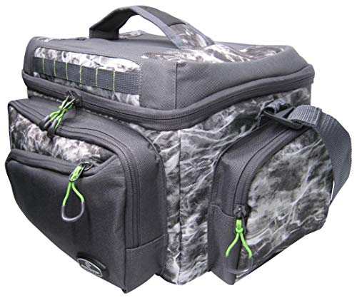 Evolution Outdoor 34001 Largemouth Mossy Oak Tackle Bag – 19In, Water Camouflage Outdoor Carry Bag W/ 3 Fishing Trays, Plier Holster #TOP4