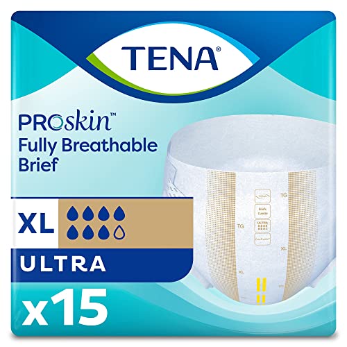Tena Ultra Breathable Briefs, Incontinence, Disposable, Heavy Absorbency, Xl, 15 Count, 4 Packs, 60 Total #TOP29
