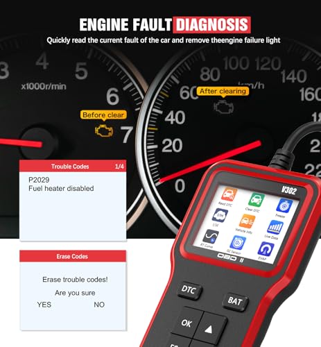 OBD2 Scanner with Upgrade Battery Tester, Car Diagnostic Tool Check Engine Light & Emissions Readiness, Fault Code Reader for All OBD II Protocol Vehicles Since 1996 - Image 5