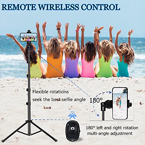 Selfie Stick Tripod, 64 Inch Extendable Tripod Stand Phone Tripod Camera Tripod Wireless Remote Shutter Compatible With Iphone 13 12 11 Pro Xs Max Xr,Android/Cameras #TOP5