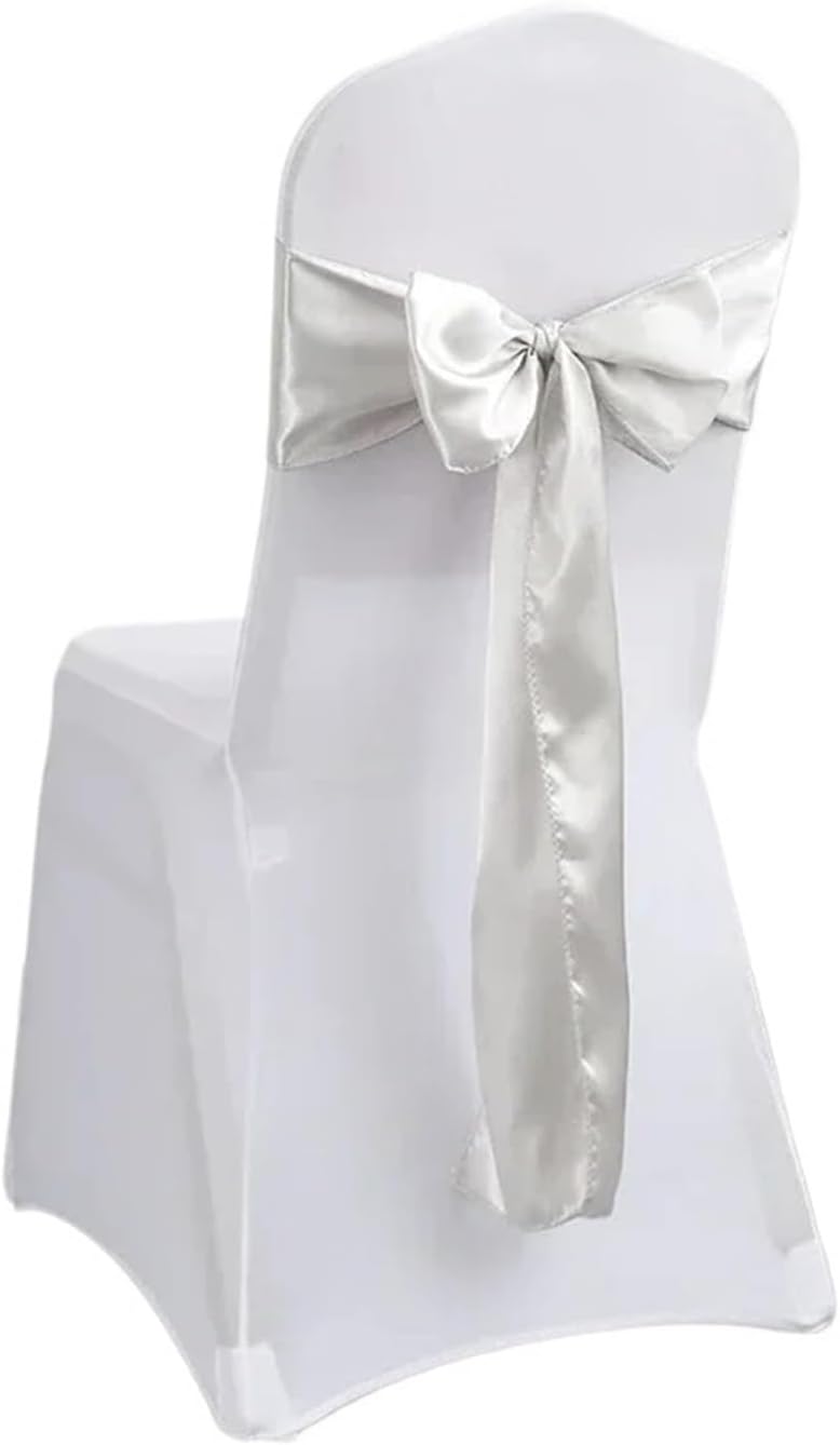 Wedding Decorations Chair Sashes Bows, Satin Chair Sashes Multicolor 17x275cm 10/50 Pcs For Wedding Party Decorations(Dark Green,50pcs)
