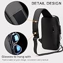 Waterproof Chest Bag USB Crossbody Sling Bag Men Crossbody Bag for Men Anti Theft USB Shoulder Bag Man Cross Body Travel Sling Chest Sports Style Shoulder Bag gallery image