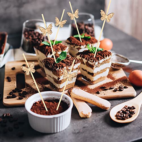 200Pcs Disposable Bamboo Sticks For Party Decorations Cocktail Picks For Drinks,4.7 Inch Fruit Honeycomb Food Sticks Skewers Toothpicks With Butterfly Shape For Appetizers Hawaiian Party Beach Holiday #TOP2