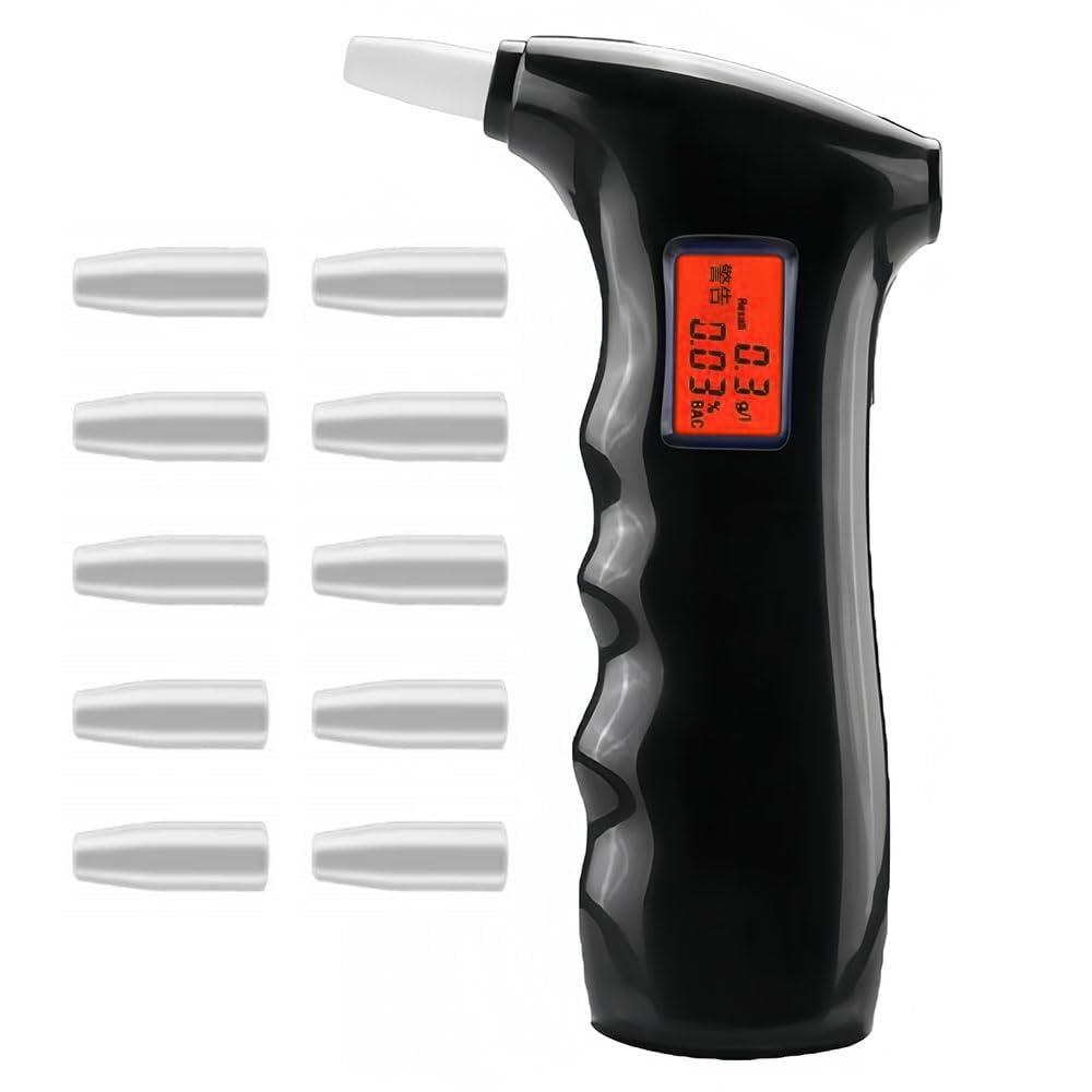 Party Gifts Portable Breathalyzer for Personal & Home Party Alcohol Tester, Replacement for BAC Test Professional- Grade Accuracy,Tester with 10 Mouthpieces