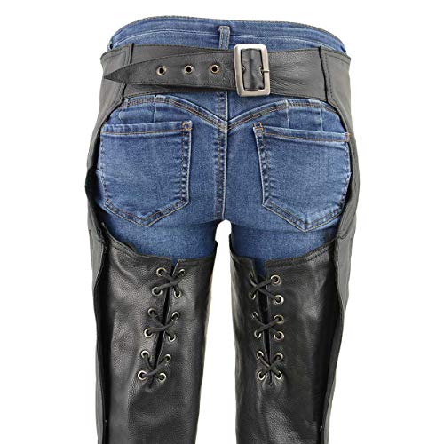 Image of Milwaukee Leather Premium Leather Motorcycle Riding Chaps for Women Bikers