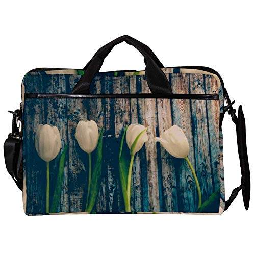 Sacoche PC portable 14-15.4" motif tulipe pour aller au bureau ou en cours