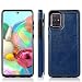 Produktbild AFARER für Galaxy A71 Hülle, hochwertige Brieftasche aus PU Leder, Ledertasche mit Kreditkartenhalter, Schutzhülle mit Zwei Magnetknöpfen, geeignet für Samsung Galaxy A71 6,7"- Blau