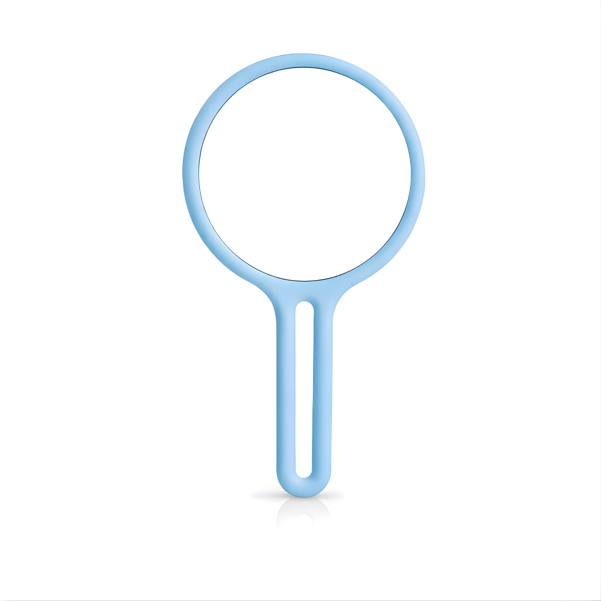 Dual Sided Handheld Makeup Mirror 1X/5X Magnifying, Portable Vanity & Travel Cosmetic Mirror with Handle, Glass Mirror, Lightweight 22x13cm (Blue)-image-27