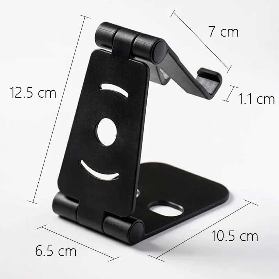zcmeb portable mobile phone holder foldable desk stand holder 4 degrees adjustable universal color black size 1