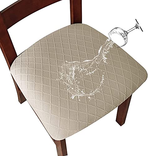SHENGYIJING Fundas de asiento de silla impermeables con diseño de diamantes elásticos para sillas de comedor, fundas de silla de cocina, fundas...