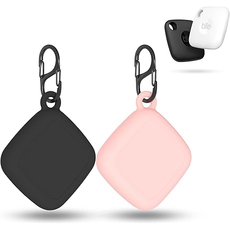 Tile Key Chain Case, [2-Pack] Protective Case, Two Keychain Rings, with Full...