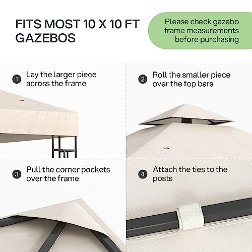 image for Kenley 10x10 Canopy Replacement Top - Pop Up Gazebo Replacement Canopy