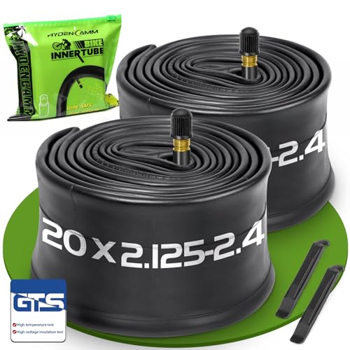 2 Pack 20x2.125/2.40 Bike Tube, 20x2.40 Bike Tube with 35mm AV, Premium Butyl 20x2.35 Tube with...