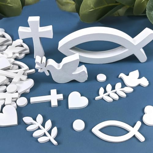 Kommunion Deko, 66 Stück Taufe Deko, Konfirmation Deko Streudeko...