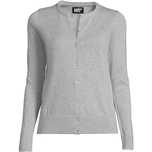 Image of Lands' End Women's Fine Gauge Cotton Cardigan Sweater
