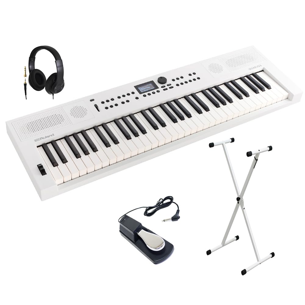 Amazon.co.jp: GO:KEYS5 ホワイト ポータブルキーボード 61鍵盤