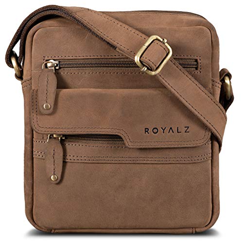 ROYALZ 'Oregon' Sacoche à Bandoulière Petit Homme Cuir Véritable Sac à MainVintage pour...