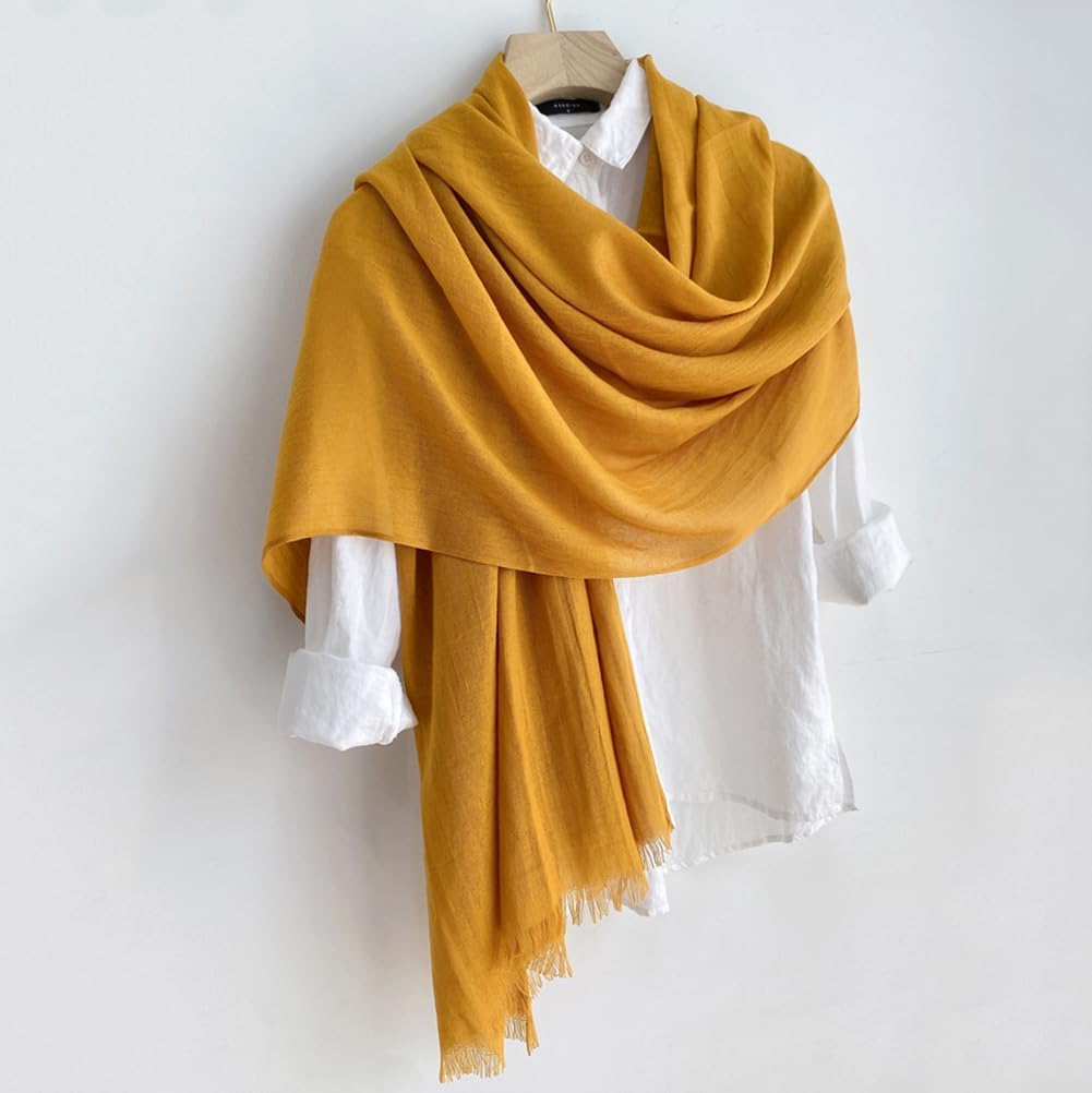 Harewom Lightweight Gauze Linen Feeling Shawl Wraps for Women Beach Summer Scarf for Evening Wedding Dresses - Image 4