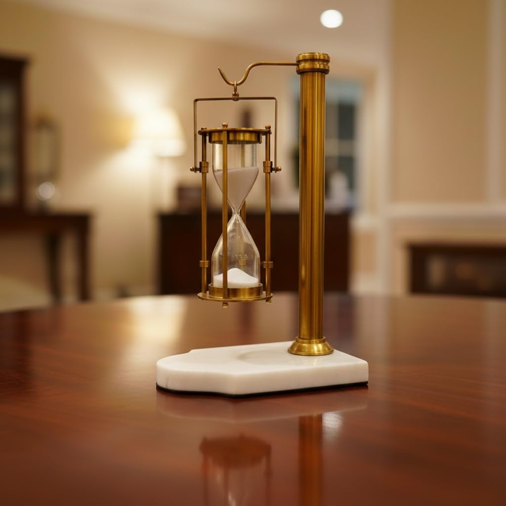 Clessidra a sabbia da appendere con base in marmo, accessorio da scrivania, clessidra per casa, scrivania, aula, cucina, ristorante, ufficio, soggiorno